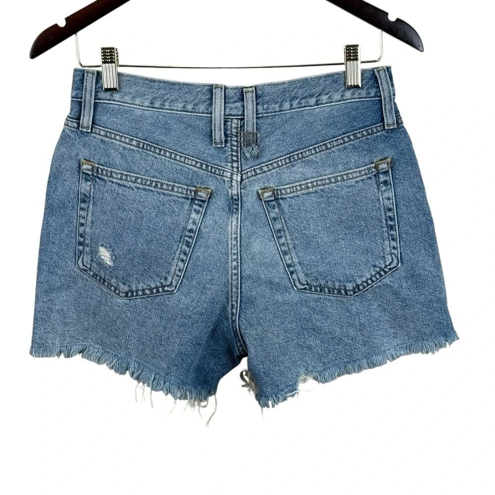 Free People X We the Free Makai Cutoff Jean Shorts Button Fly Blue Size 26 Denim